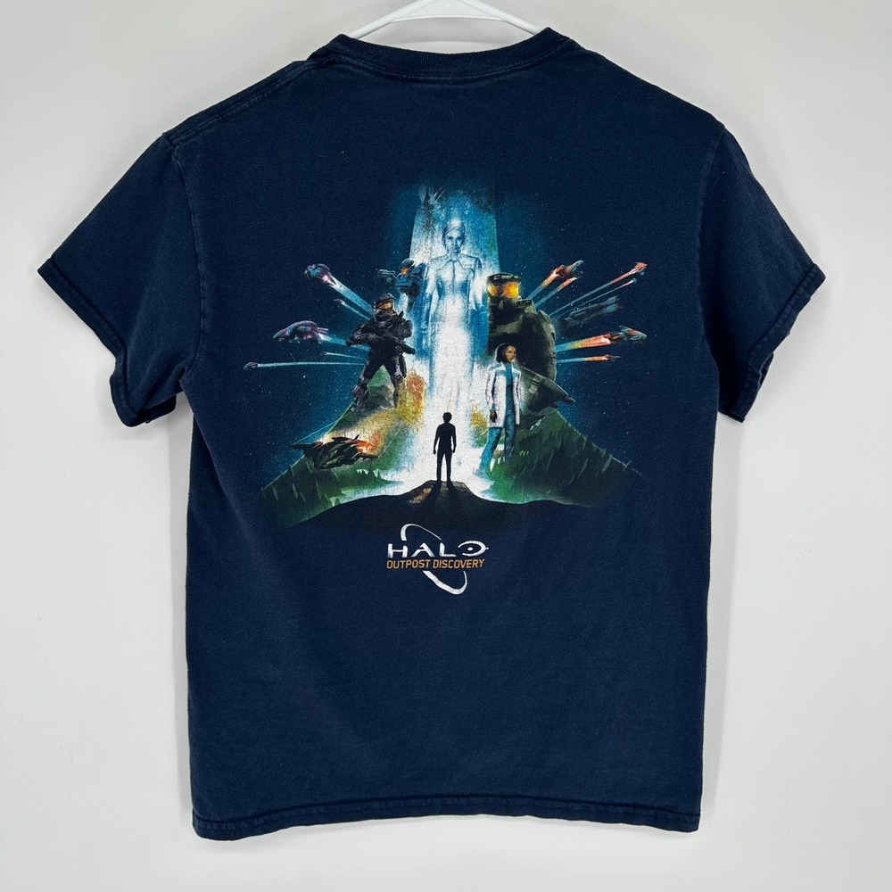 Halo Outpost Discovery Shirt Navy Blue Promo‎ Xbox Master Chief Cortana Mens S